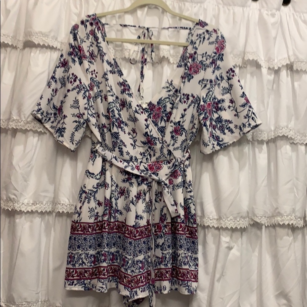 Faux wrap romper NWT!